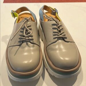 Womens Gray Leather Shoes
